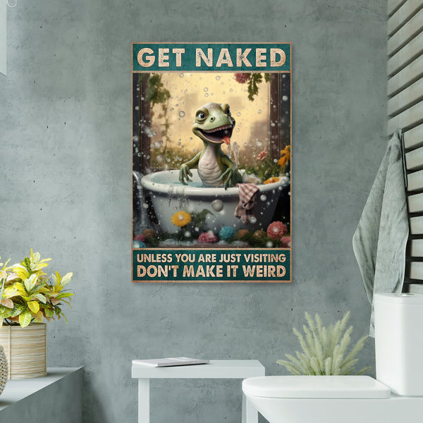 Trinx Dinosaur Get Naked On Canvas Graphic Art Wayfair